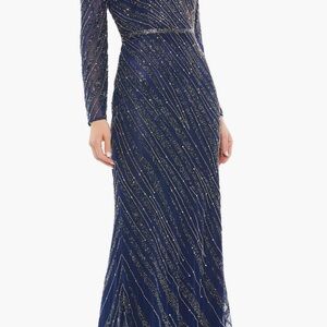 Elegant Navy Evening Gown